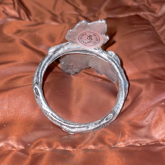 Vintage 1980’s Set of (6) Pewter Napkin Ring/Holder.  Grapes Design.  95% Pewter - Picture 5 of 8